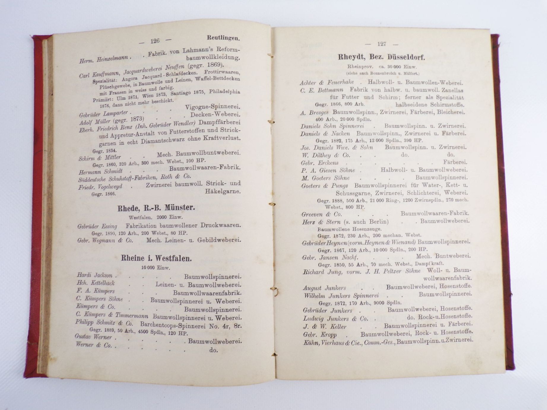 Adressbuch der Baumwollen und Seiden Industrie Deutschlans 1895