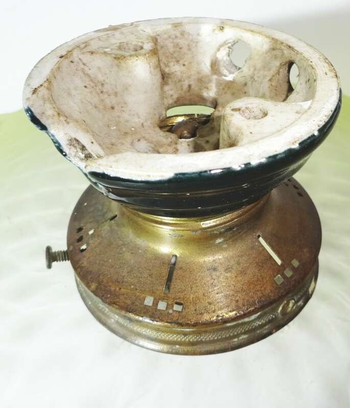 Deckenleuchte Grün 1910er vintage Glaslampe 