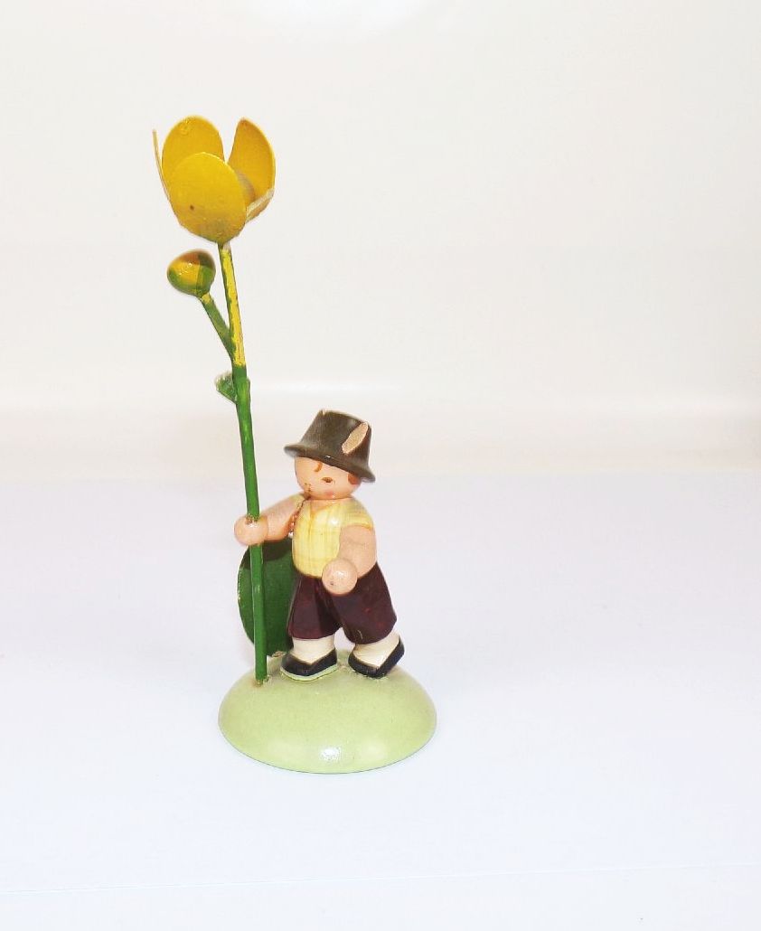 KW Blumenkind Erzgebirge alte Holzfigur