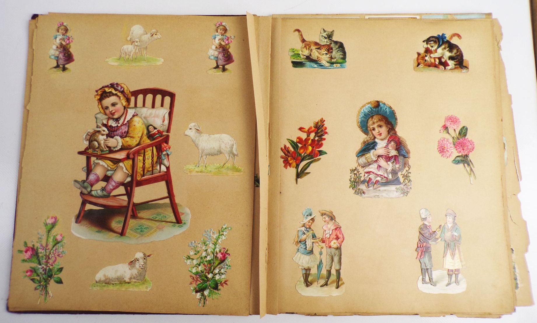 Konvolut alte Oblaten Glanzbilder um 1900 scraps