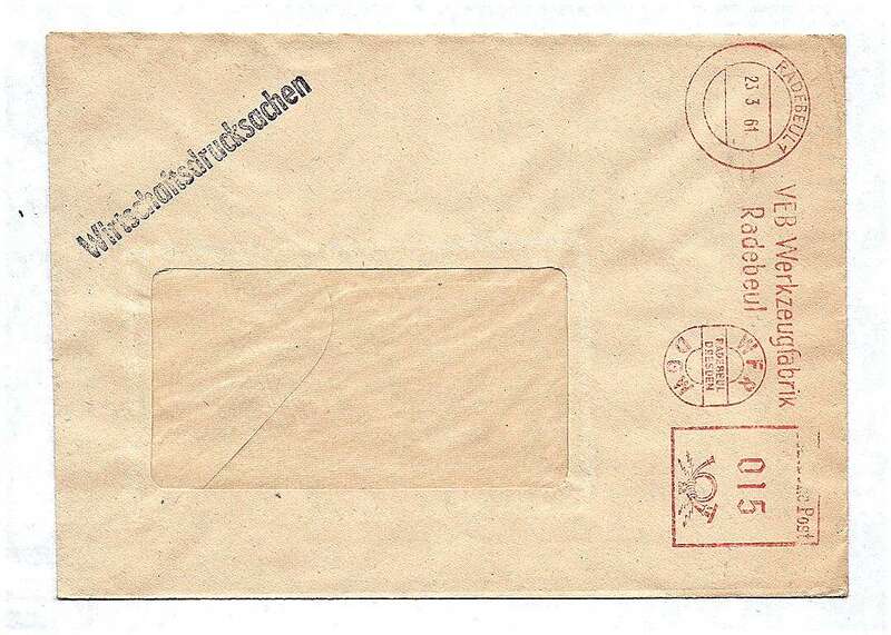 Wirtschaftsdrucksachen VEB Werkzeugfabrik Radebeul 1961 DDR