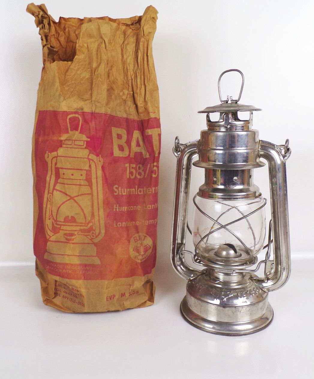 Bat Sturmlaterne 158 mit OVP Petroleumlampe Bat Sturmlaterne 158 mit OVP Petroleumlampe
