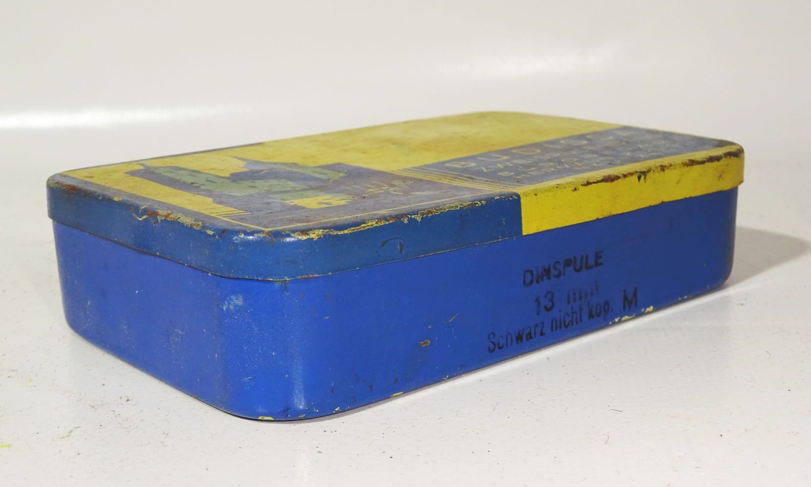 Alte Blechdose Budissa Zweispulenband Farbband Kulisch Bautzen 1930er 