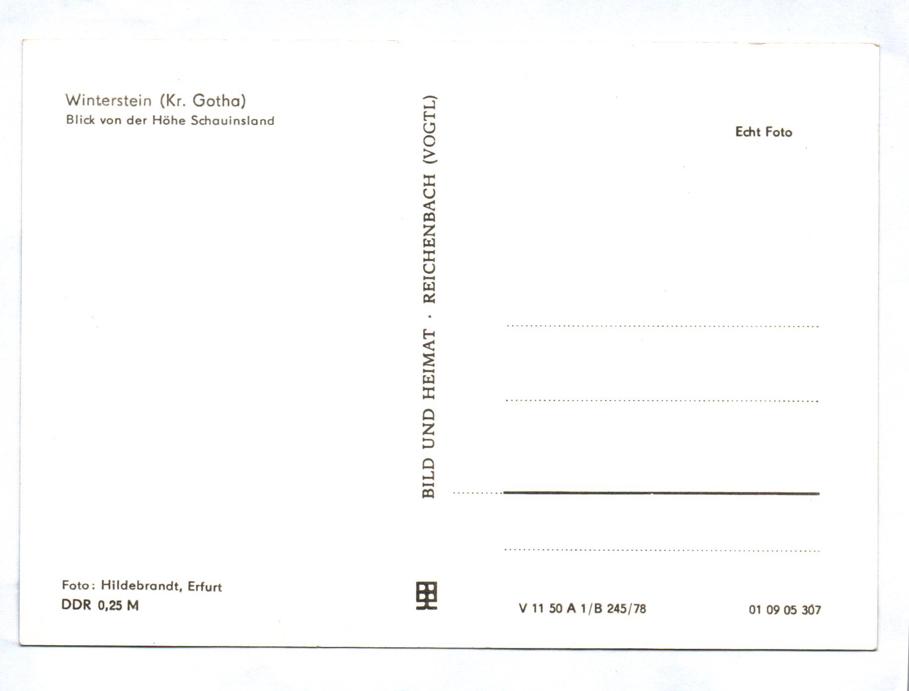 Ak Winterstein Kr Gotha DDR Blick von der Höhe Schauinsland