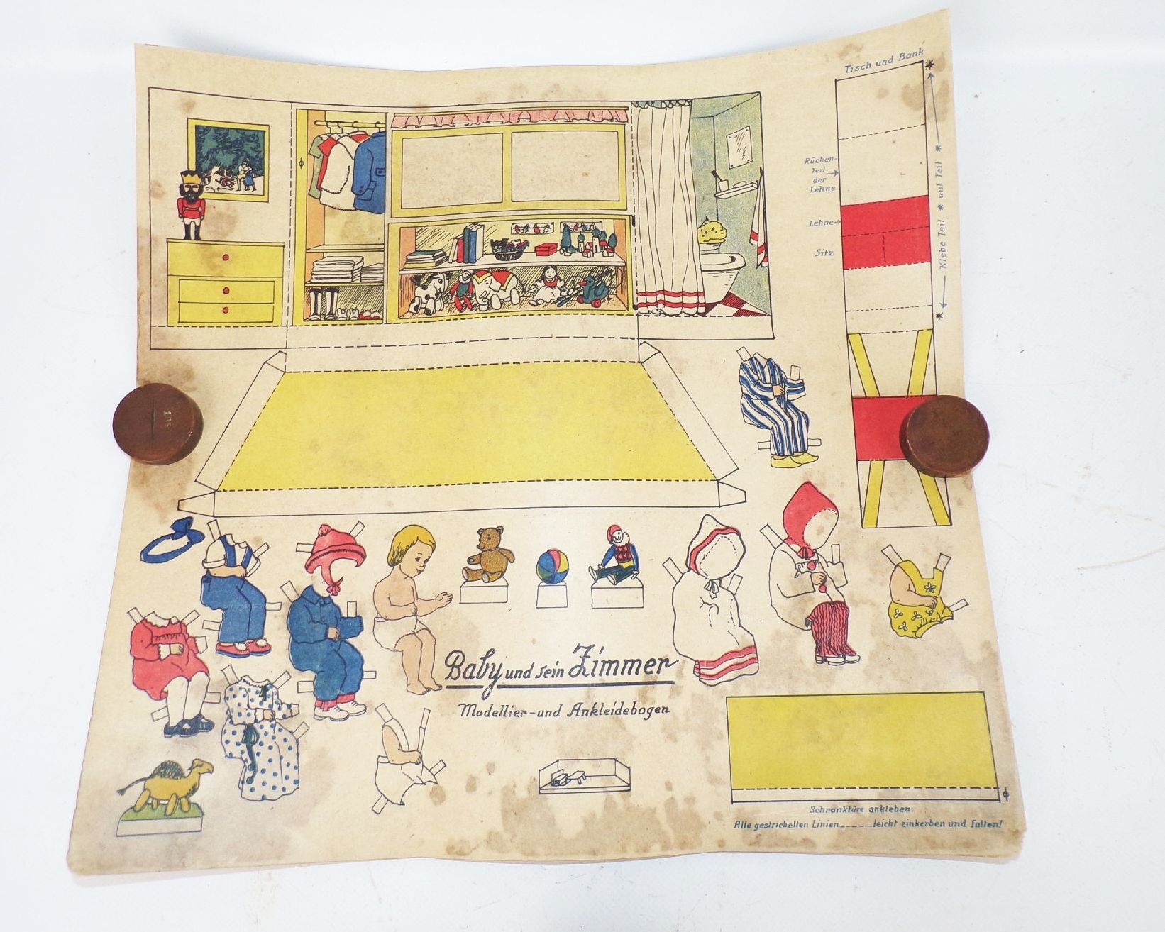 Alte Bastelbögen Ausschneidebogen Anziehpuppe Ostern Eierschiesen Papier Spielzeug 