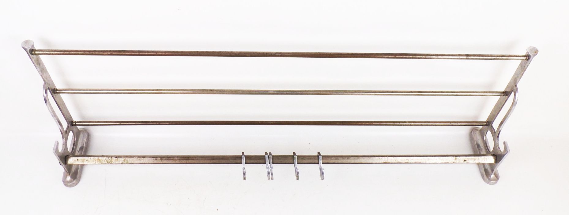 Alte Garderobe Hutablage Fleischerhaken Aluminium Industriedesign Loft