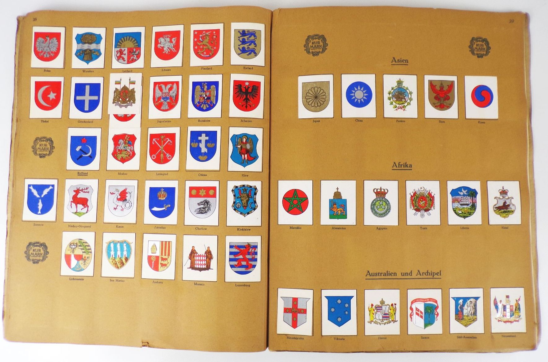 Kurmark Wappenschau Heraldik Sammelbilderalbum Kurmark Wappenschau Heraldik Sammelbilderalbum