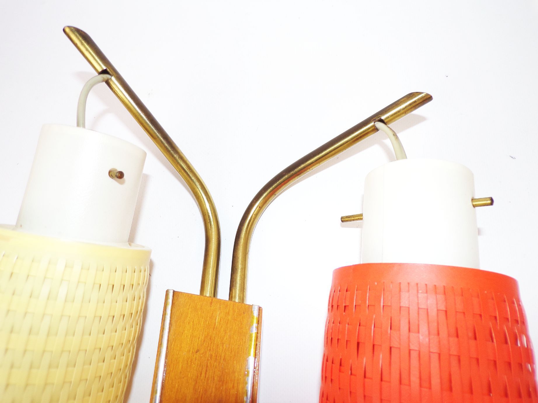 Wandleuchte Mid Century 50 er DDR Gelb Orange Wandlampe E14 Deko