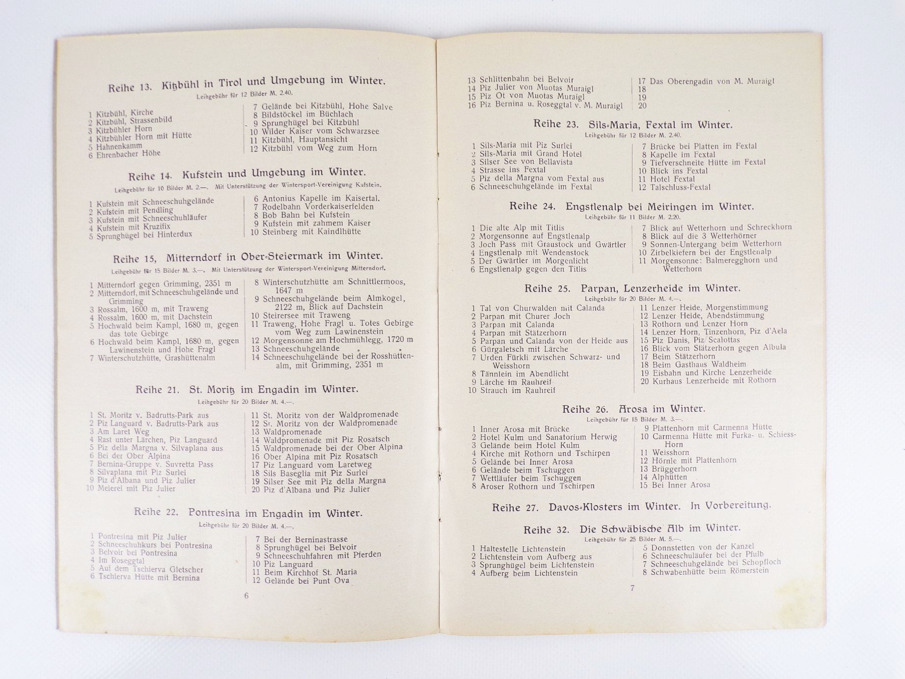 Lichtbilder Liste Nr 5 Ludwig Schaller Stuttgart um 1910