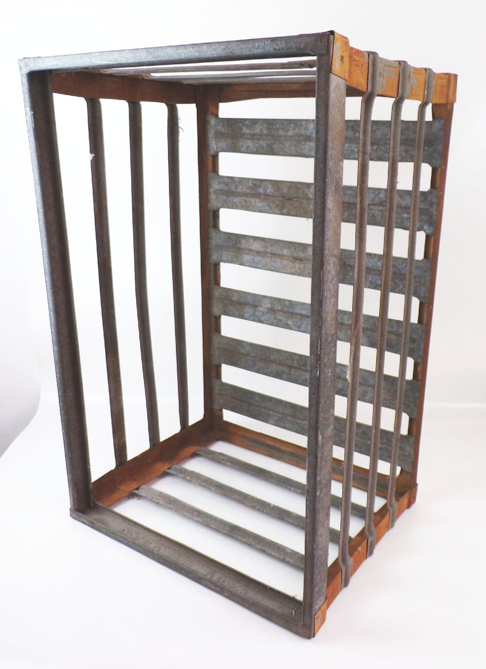 Alte Sero Gitterbox Metall Kiste Garten Loft Deko 