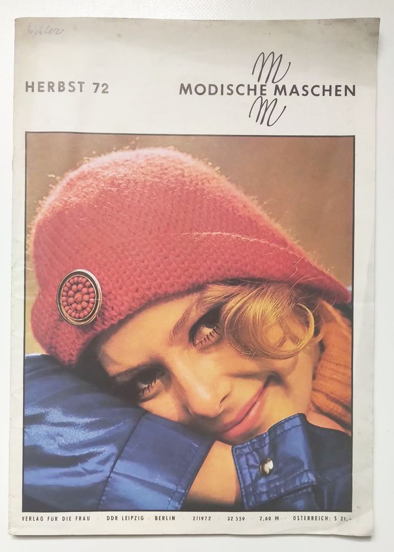 Modezeitschrift Modische Maschen 1972 Nr 2 mit Schnittmusterbogen DDR