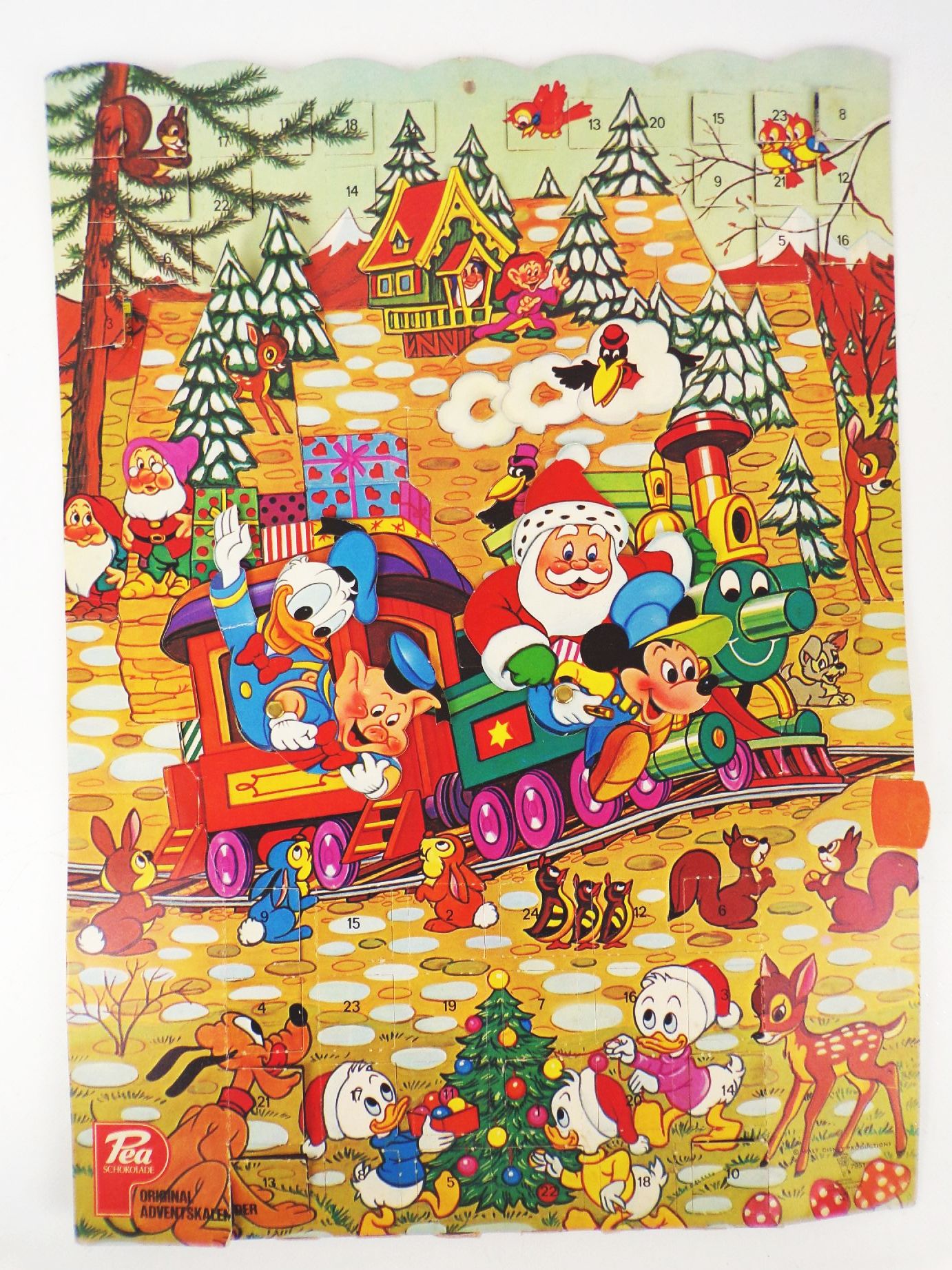 Alter Pea Adventskalender Walt Disney Donald Duck Micky Maus 3 D Vintage 