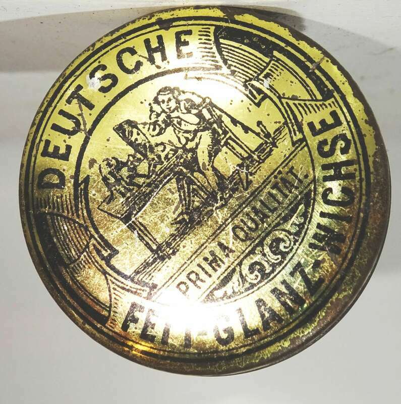 Alte Blechdose Deutsche Fett Glanz Wichse um 1910 