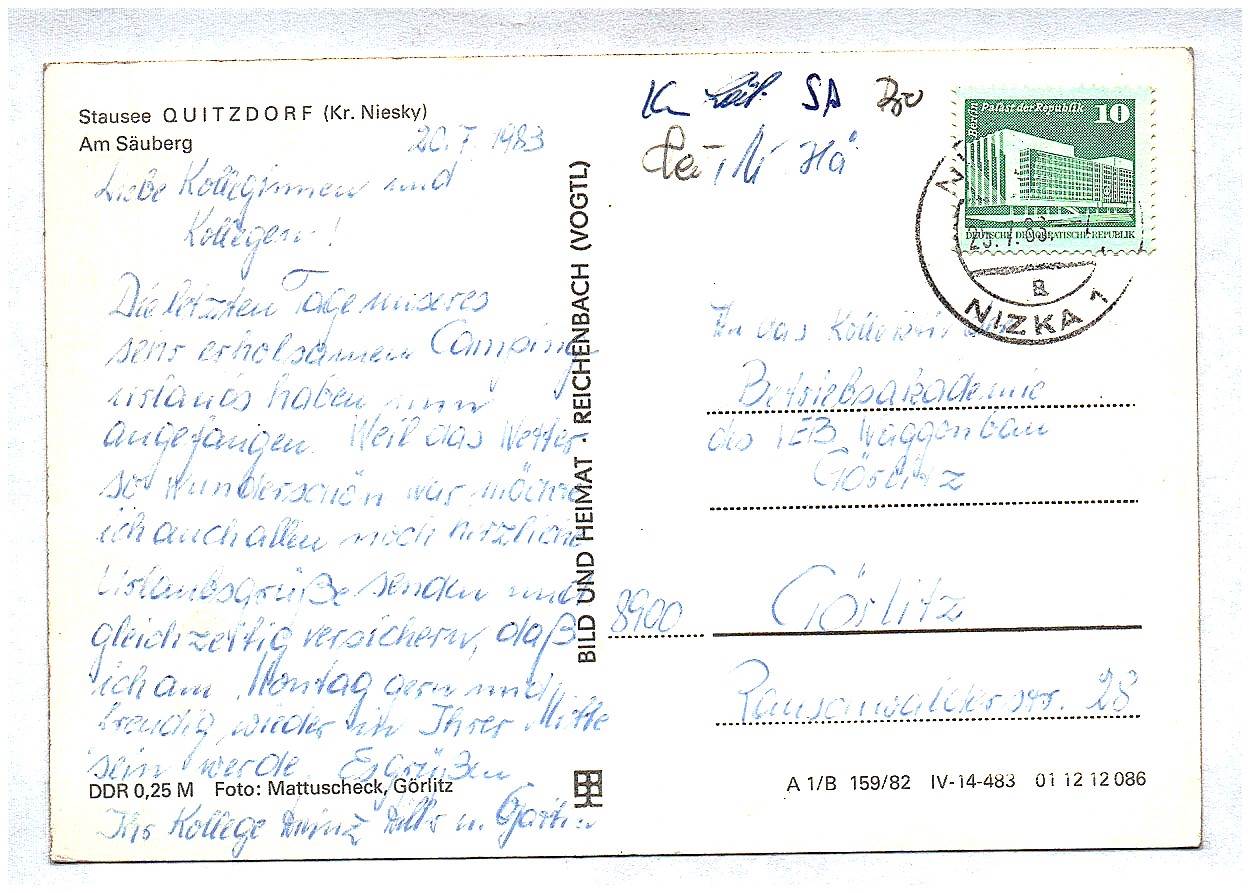 Foto Ak Stausee Quitzdorf Kreis Niesky Am Säuberg DDR 1988 Foto Ak Stausee Quitzdorf Kreis Niesky Am Säuberg DDR 1988