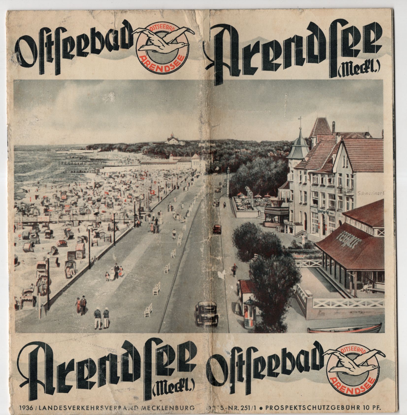 Altes Reiseprospekt Ostseebad Arendsee Mecklenburg 1936