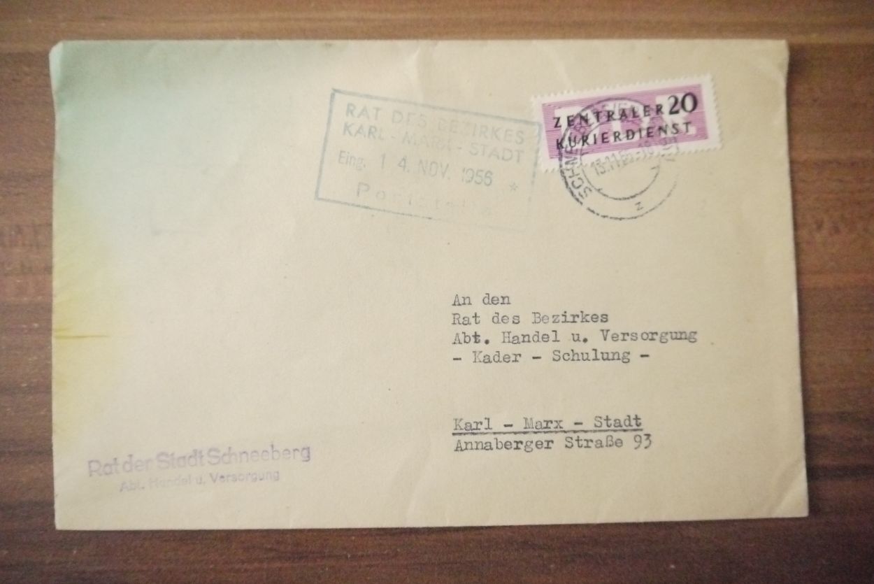 ZKD Brief Rat der Stadt Schneeberg 1956 DDR