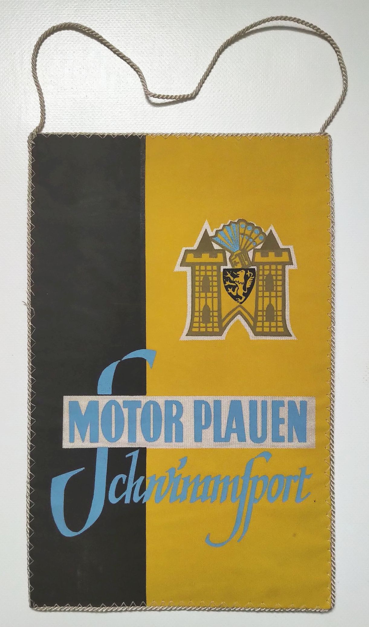 Wimpel Motor Plauen Schwimmsport schwarz gelb