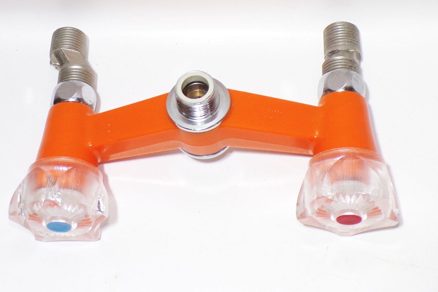 DDR Armatur Orange Badeofen Boiler Therme Wasserhahn Ablauf Retro 