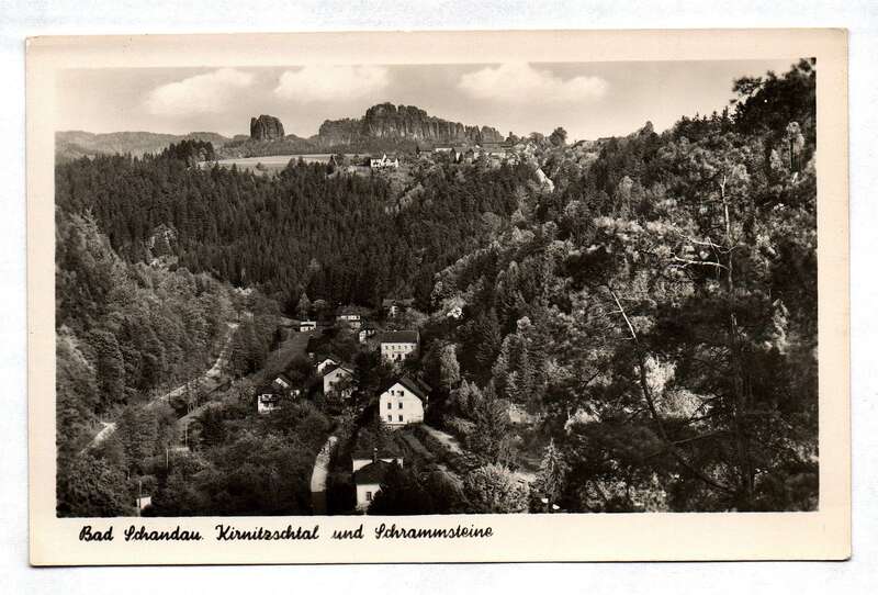 Echtfoto Bad Schandau Kirnitzschtal und Schrammsteine Foto Postkarte