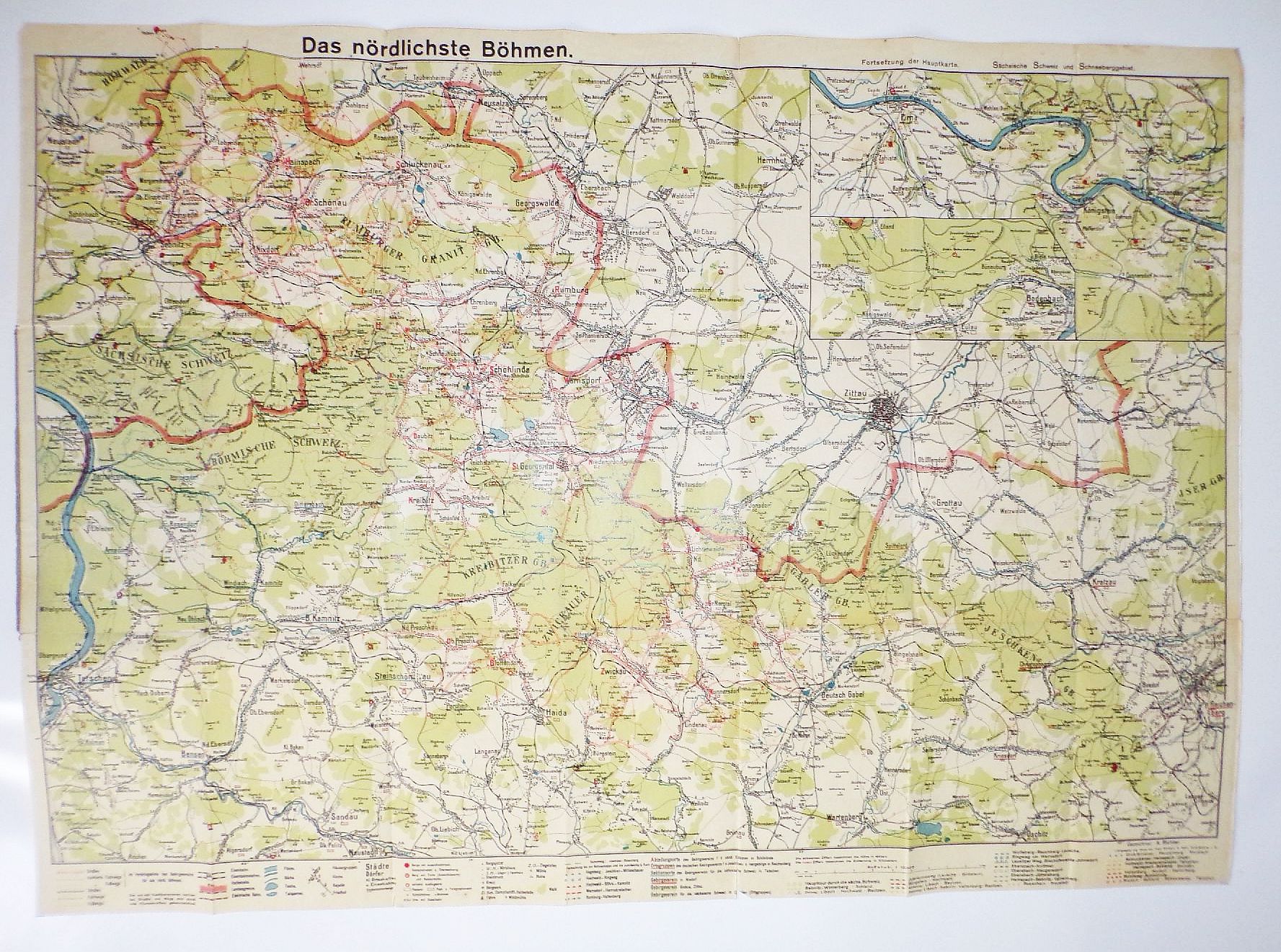 Wanderkarte durch Nordböhmen Richter Gebirgsverein nördliches Böhmen 