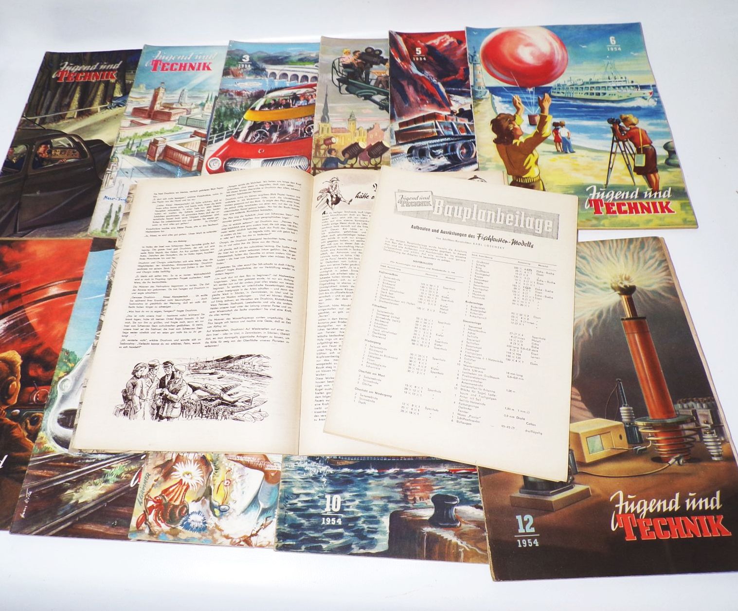 Jugend und Technik kompletter Jahrgang 12 Hefte 1954 