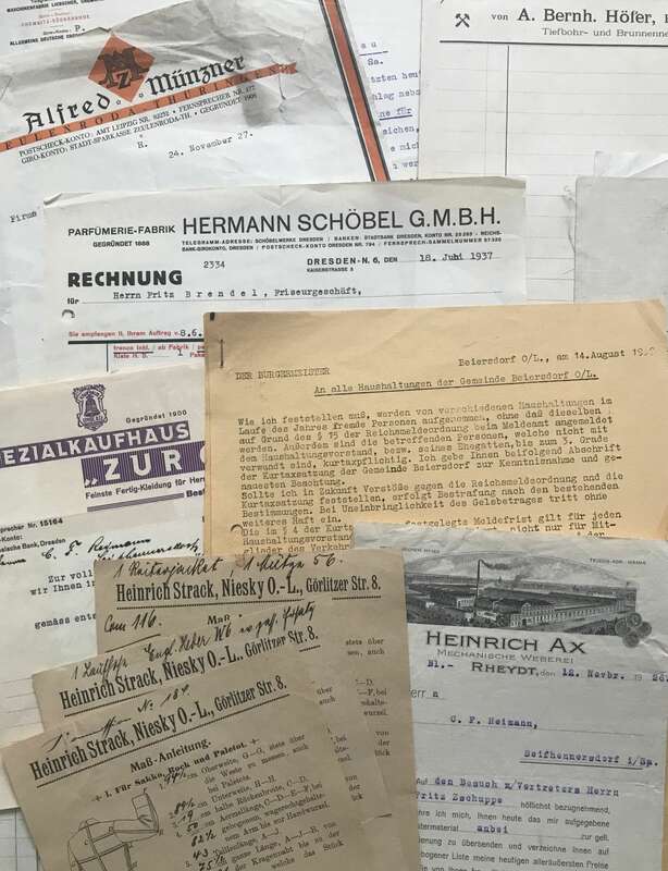 Konvolut alte Rechnungen und Papiere 1919 bis 1939 Dokumente