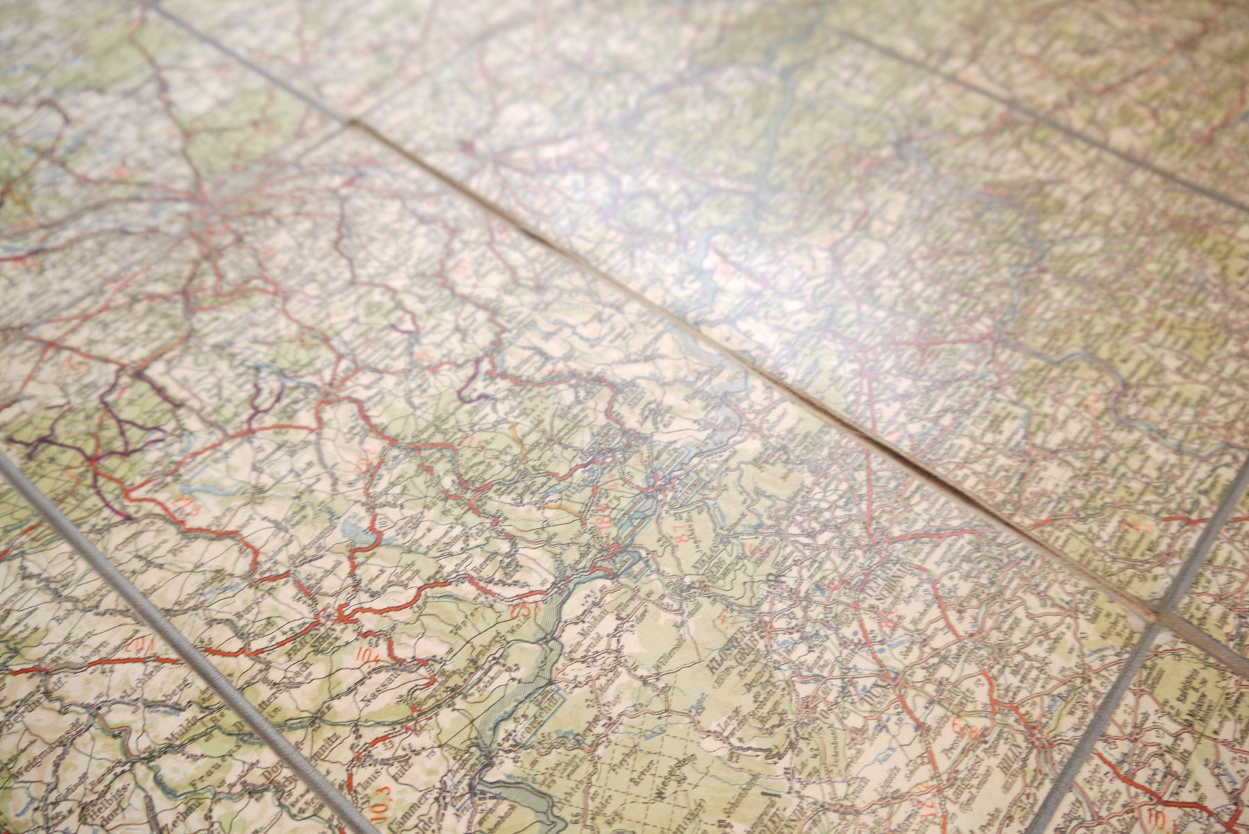 Alte Landkarte Auto Motorradfahrer Karte Ausgabe 1929