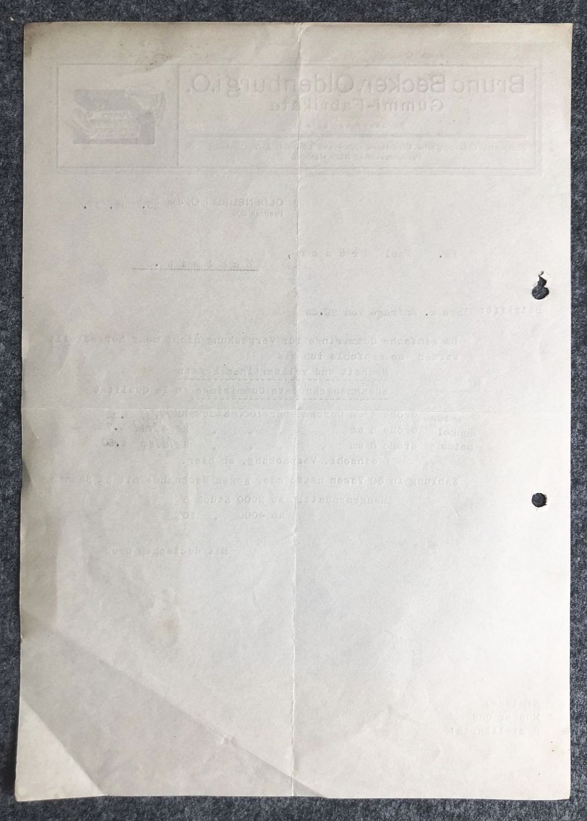 Bruno Becker Oldenburg Gummi Fabrikate 1937 Prospekt