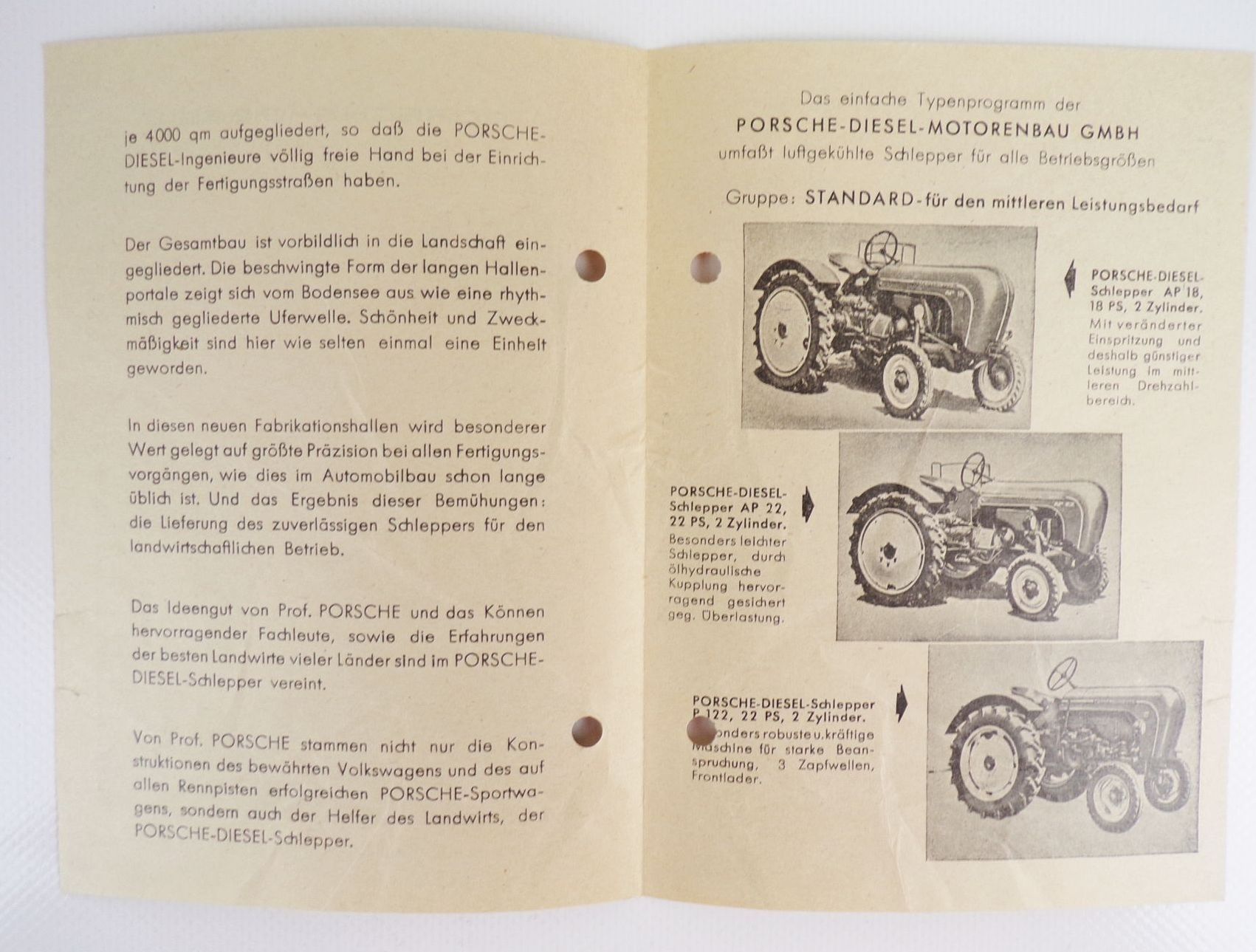 Altes Prospekt Porsche Diesel Motorenbau Friedrichshafen Traktor Schlepper Altes Prospekt Porsche Diesel Motorenbau Friedrichshafen Traktor Schlepper