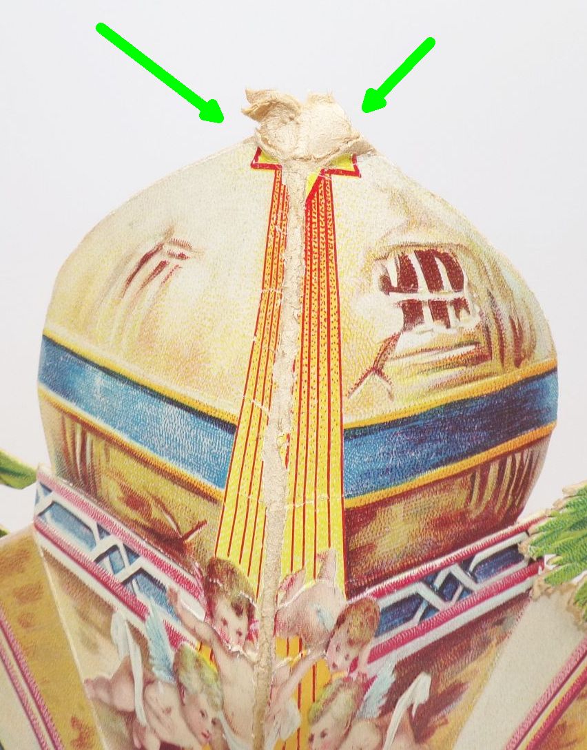Alte Weihnachtskrippe Antik Aufstellkrippe aus Papier 3 D Weihnachtsschmuck Kopie