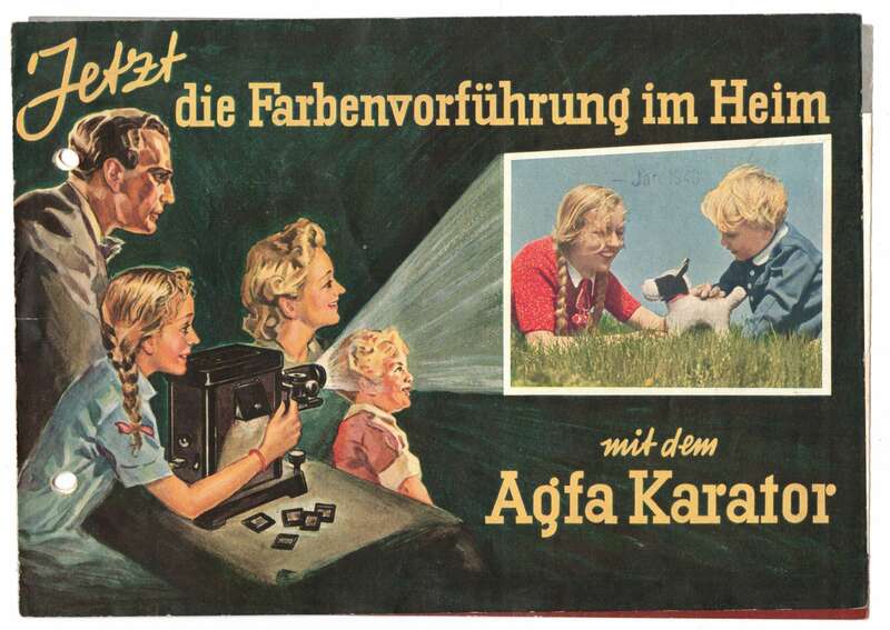 Prospekt Agfa - Karator Filmvorführapparat Kino Heimkino in Farbe 1940 !