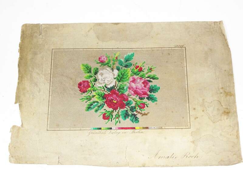Konvolut Stickerei Vorlagen Handgemalt Grünthal Verlag Amalie Roch Handarbeit 1900er 