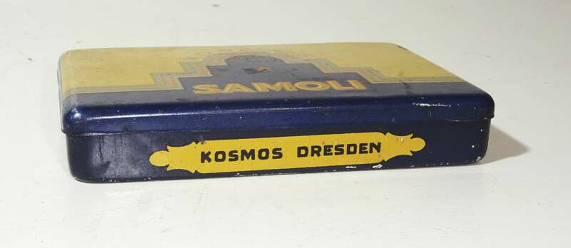 Alte Zigarettendose Kosmos Samoli Dresden Blechdose Sammler Vintage 