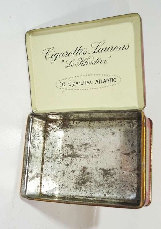 Alte Zigarettendose Laurens Atlantic Le Khedive Wiesbaden 1910er