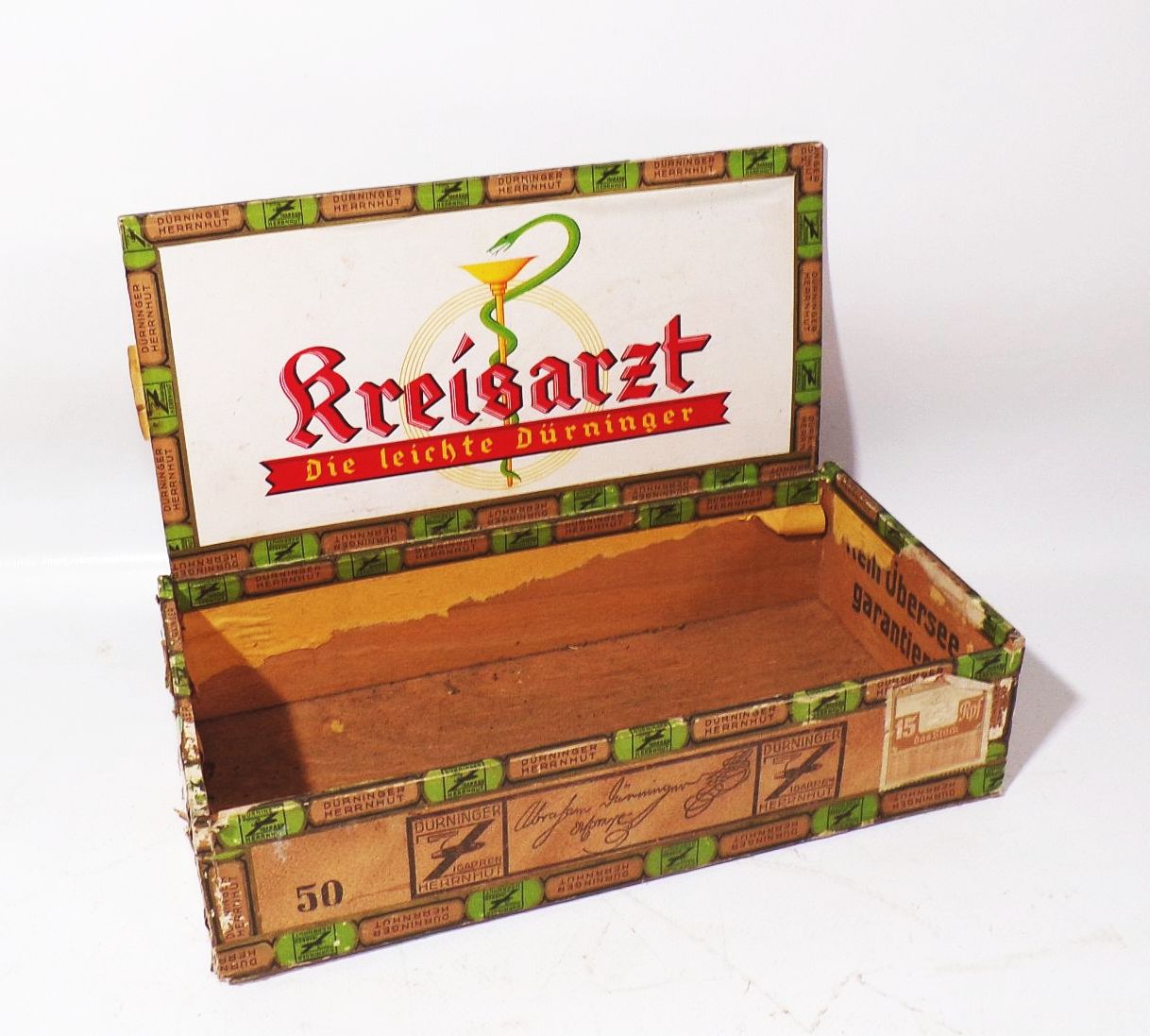 Alte Zigarrenkiste Kreisarzt Dürninger Herrnhut 1930er Sammler Deko