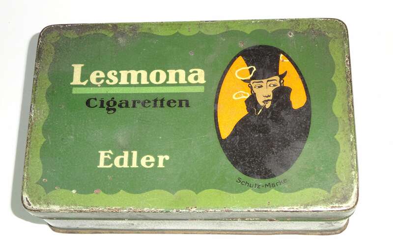 Lesmona Cigaretten Edler Bremen Blechdose alte Zigarettendose 