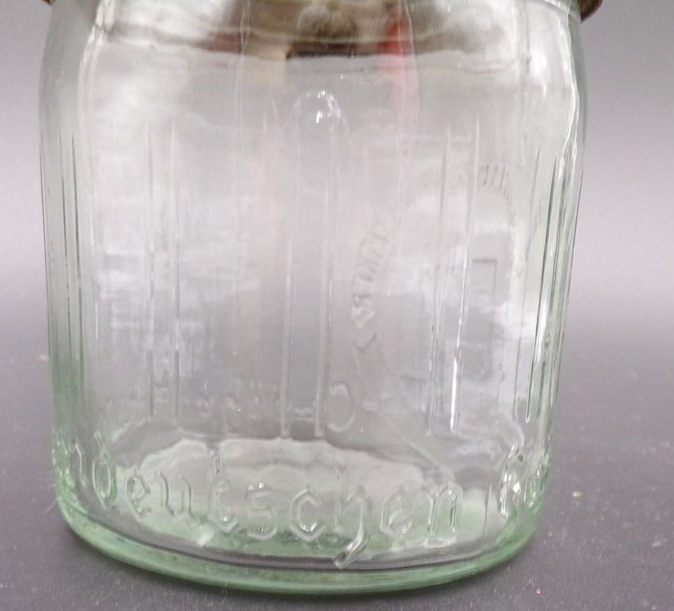 Altes Honig Glas Reichsfachgruppe Imker echter deutscher Honig 1930er mit Deckel