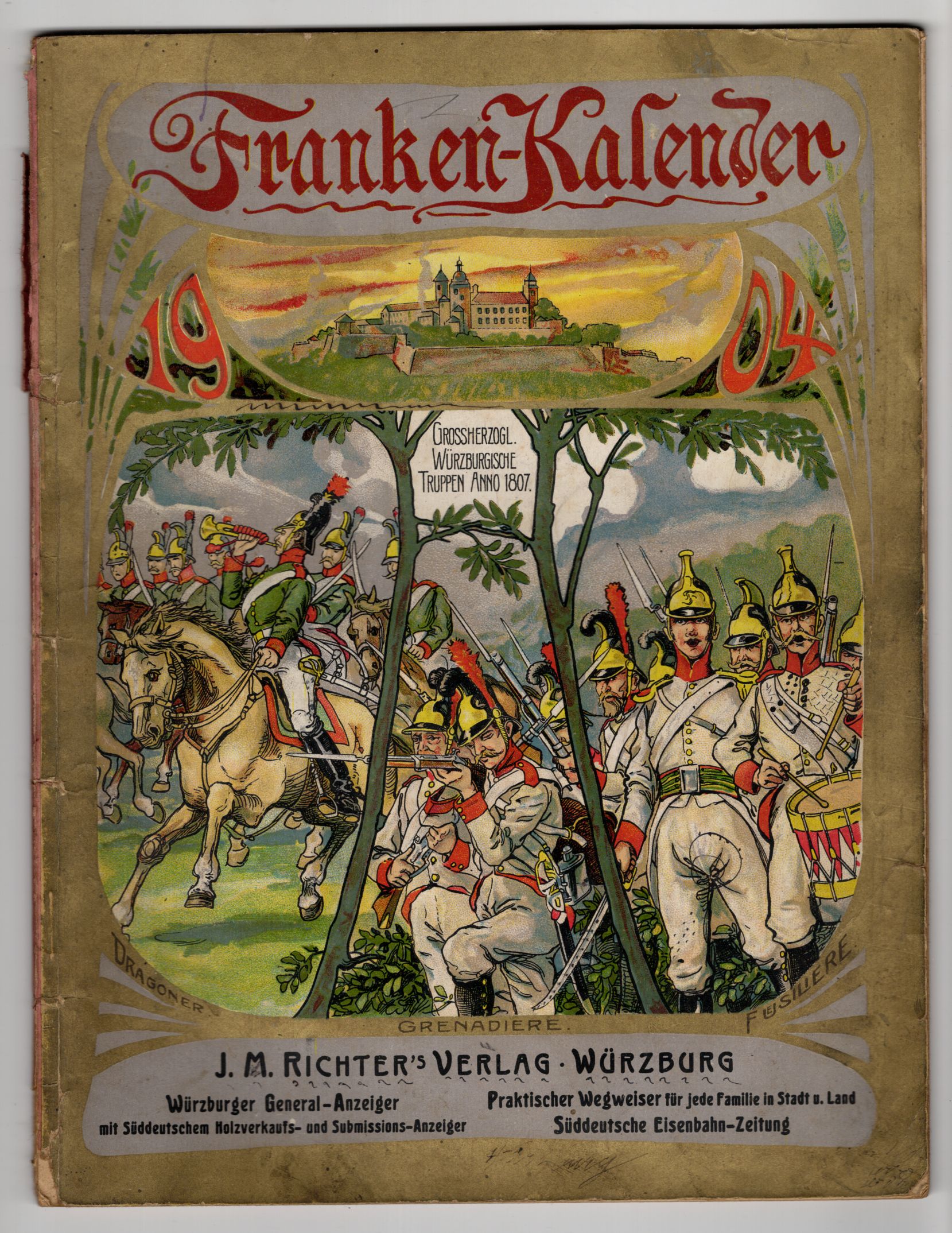 Franken Kalender 1904 Würzburg Jugendstil