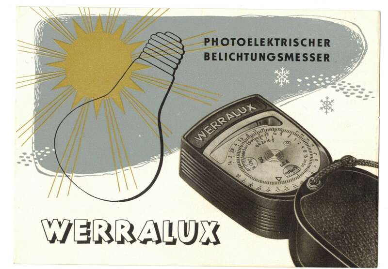Werralux Prospekt Belichtungsmesser 1956 DDR VEB Feingerätewerk Weimar