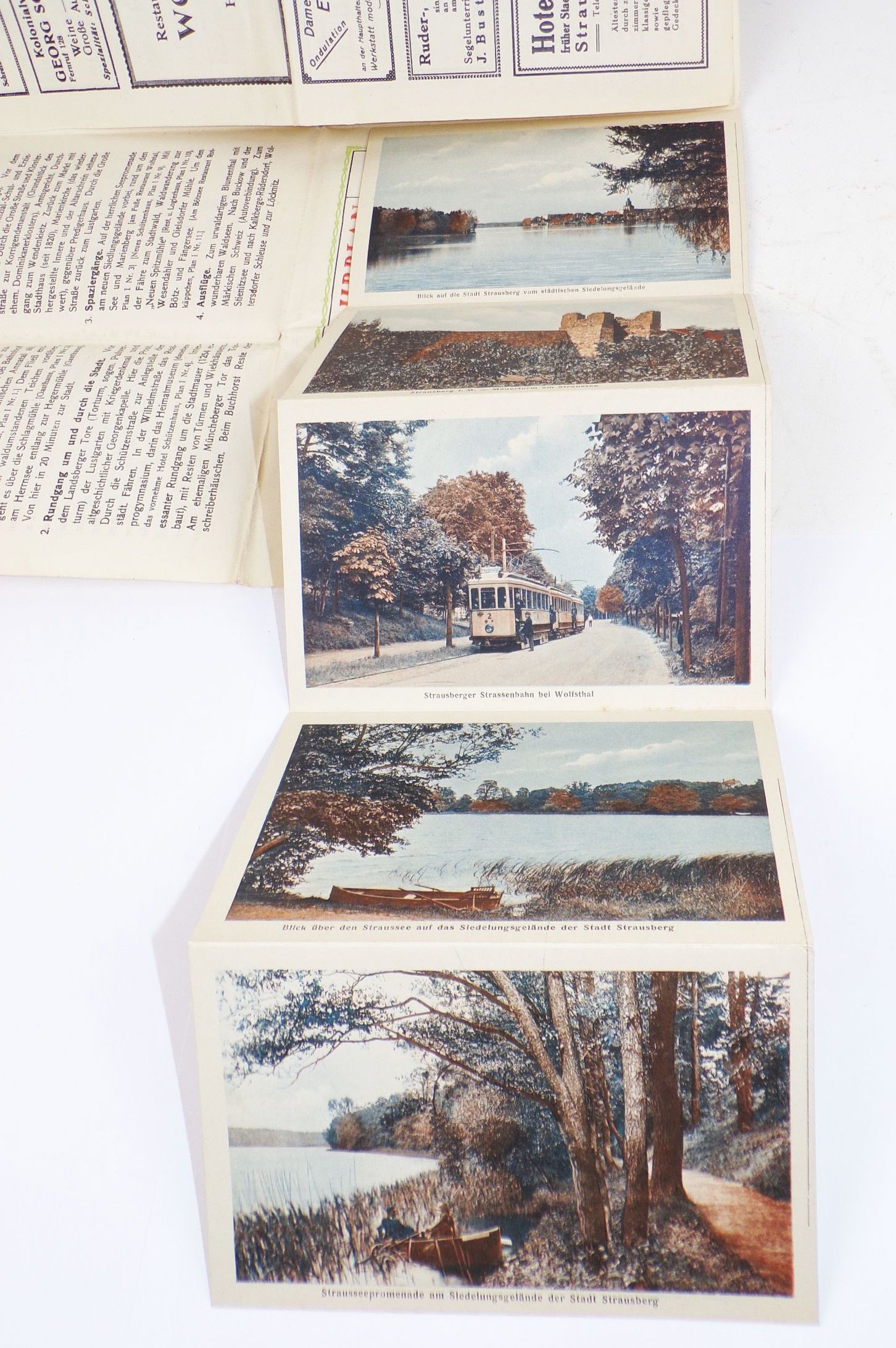 Prospekt Strausberg Perle der Mark 1930er Ansichtskarten Stadtplan