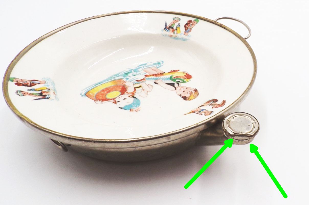 Alter Kinderteller Warmhalte Funktion Kindermotiv Antik Deko