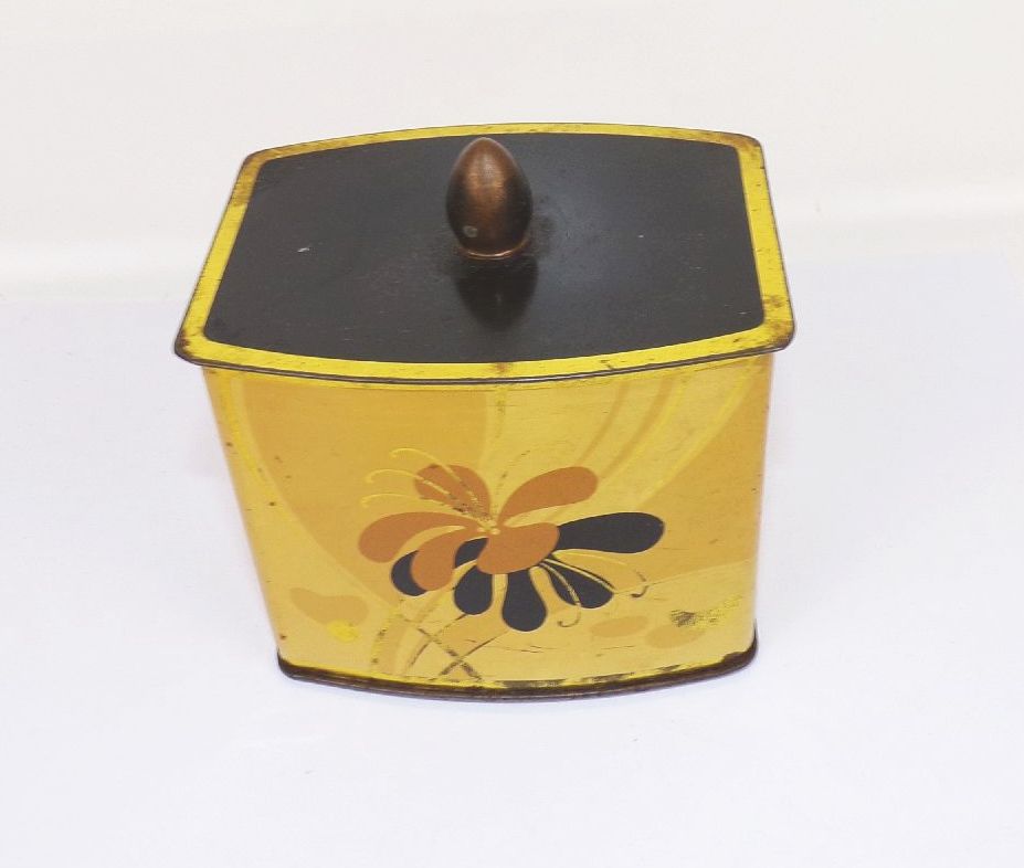 Alte Blechdose Kaffee Kekse Tee Dose Box Art Deco Muster Deko