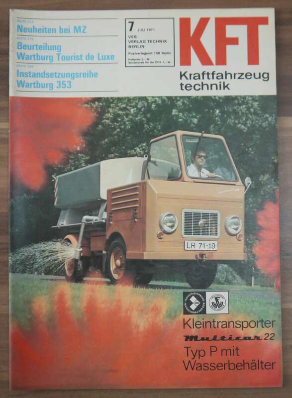 Neuheiten bei MZ Beurteilung Wartburg Tourist de Luxe KFT Juli 1971 Kleintransporter