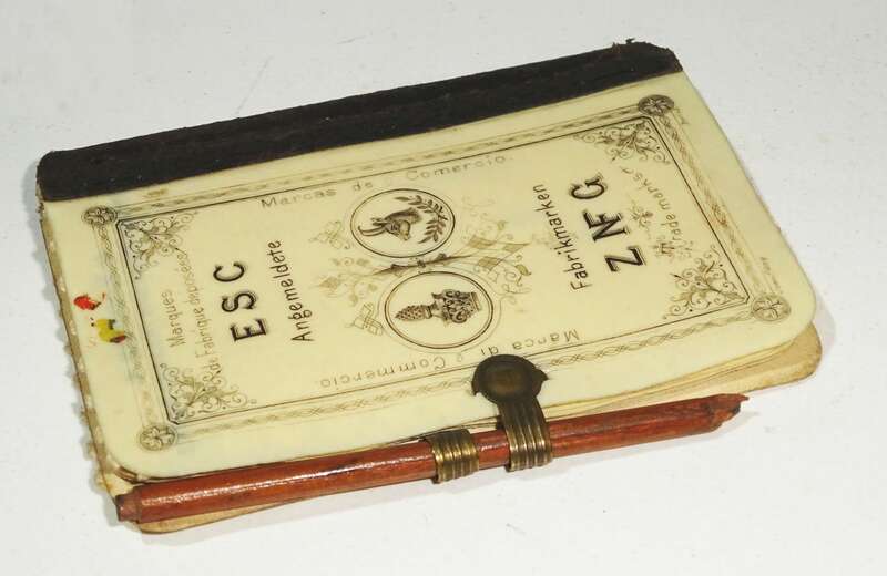 Notizbuch Zwirnerei Nähfadenfabrik Göggingen 1891 Kalender Stickerei Vorlagen