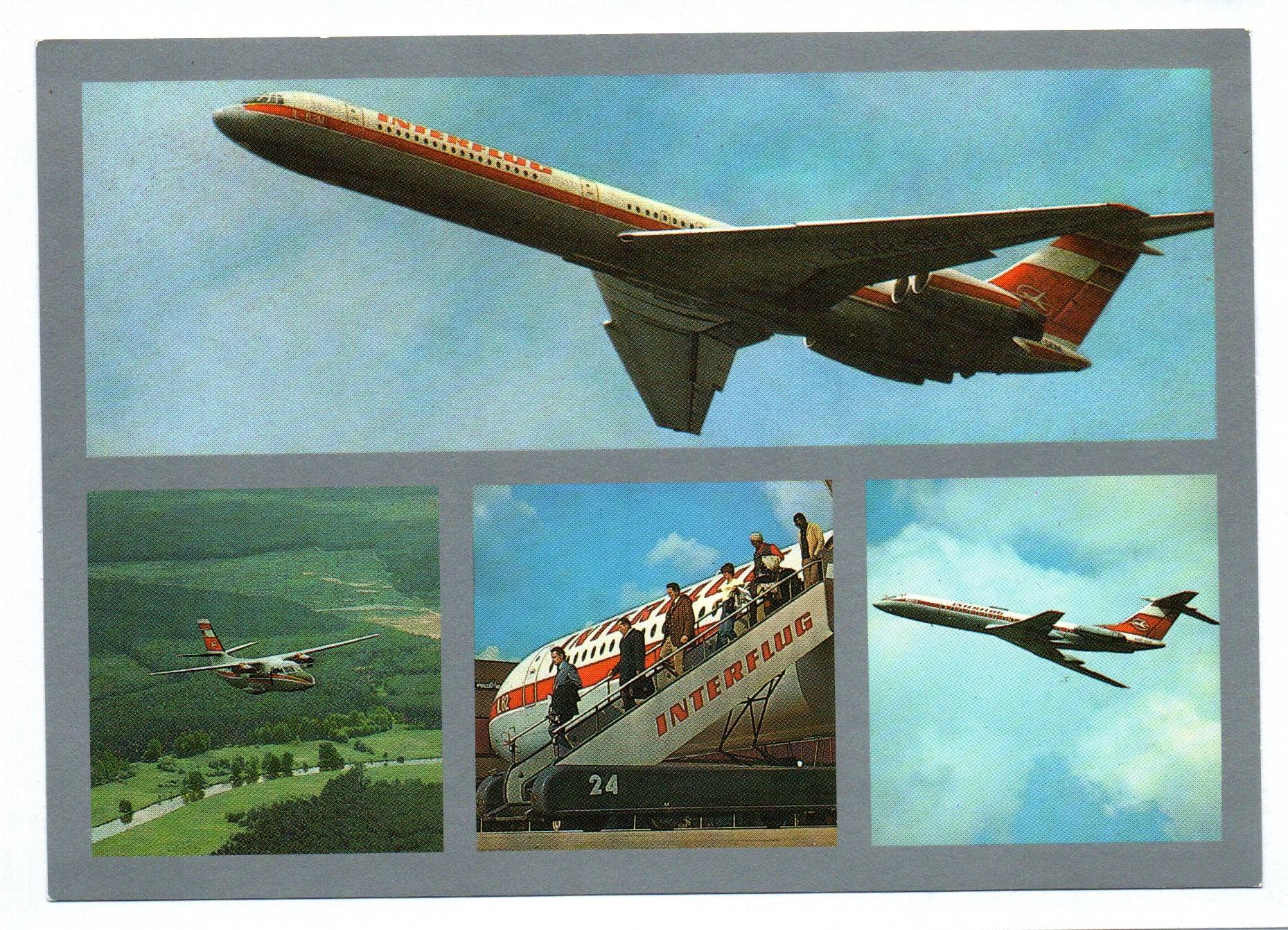 Ak IL-62 Flugzeug DDR Interflug Ak IL-62 Flugzeug DDR Interflug