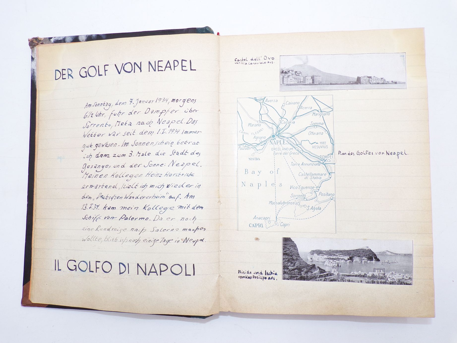 Reisetagebuch Italien 1933 Drittes Reich handgeschrieben mit Postkarten Fotos und Ausschnitten Reisetagebuch Italien 1933 Drittes Reich handgeschrieben mit Postkarten Fotos und Ausschnitten