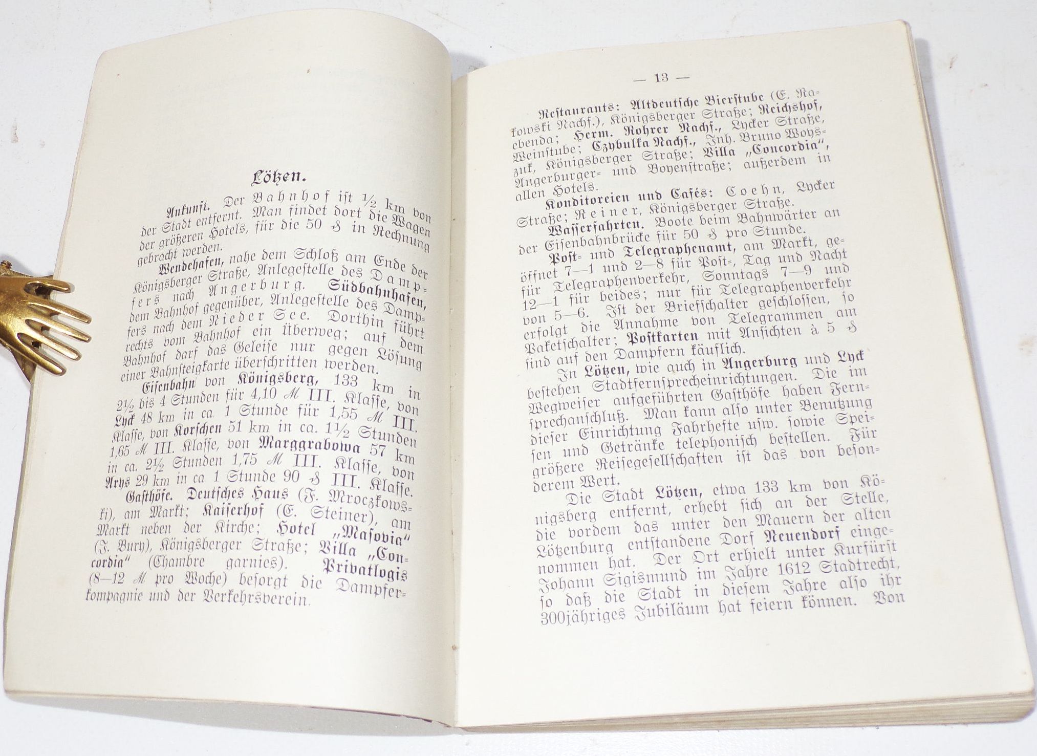 Masuren Wegweiser durch das Seengebiet und Nachbarschaft 1912 Anton Hensel