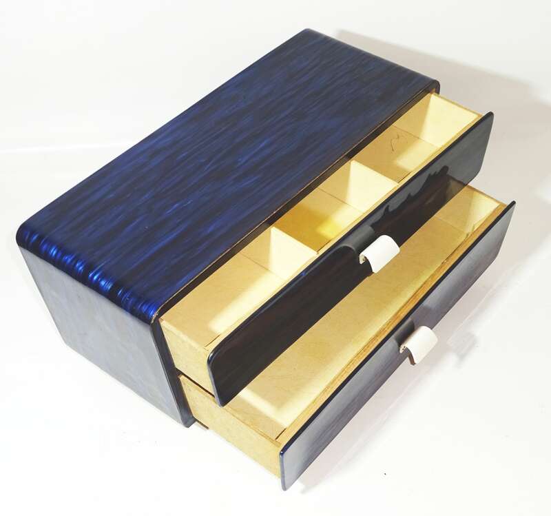 DDR Nähschrank Schubladenschrank Blau Rockabilly 1960er Vintage Retro Look 