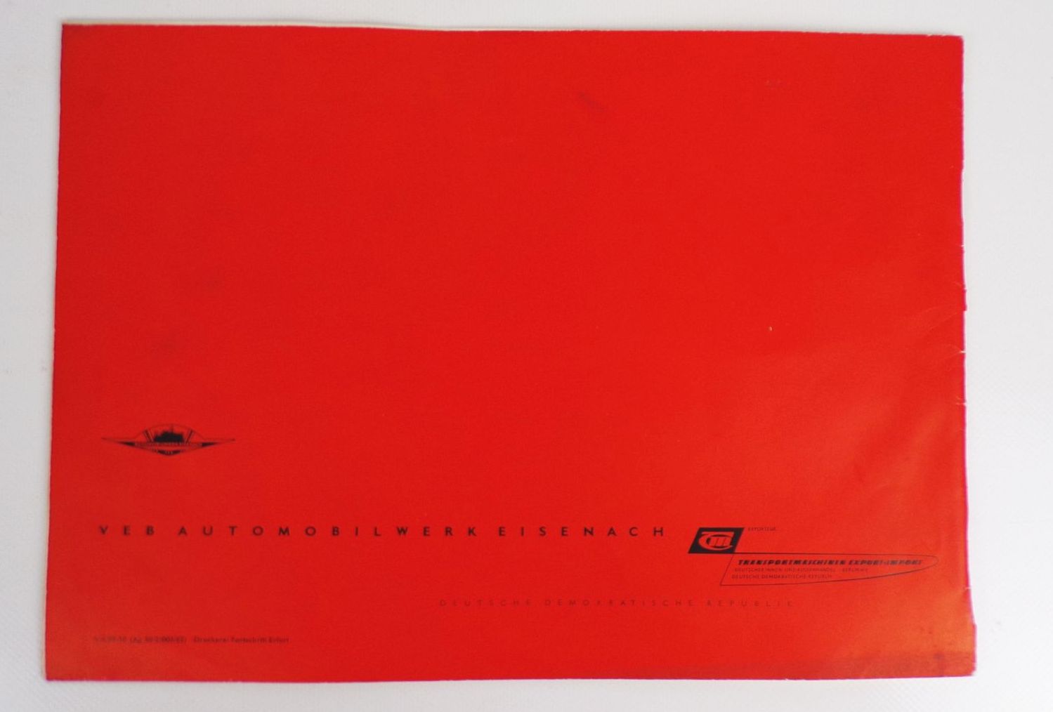 Alte Broschüre Wartburg Limousine De Luxe 1962 VEB Automobilwerk Eisenach