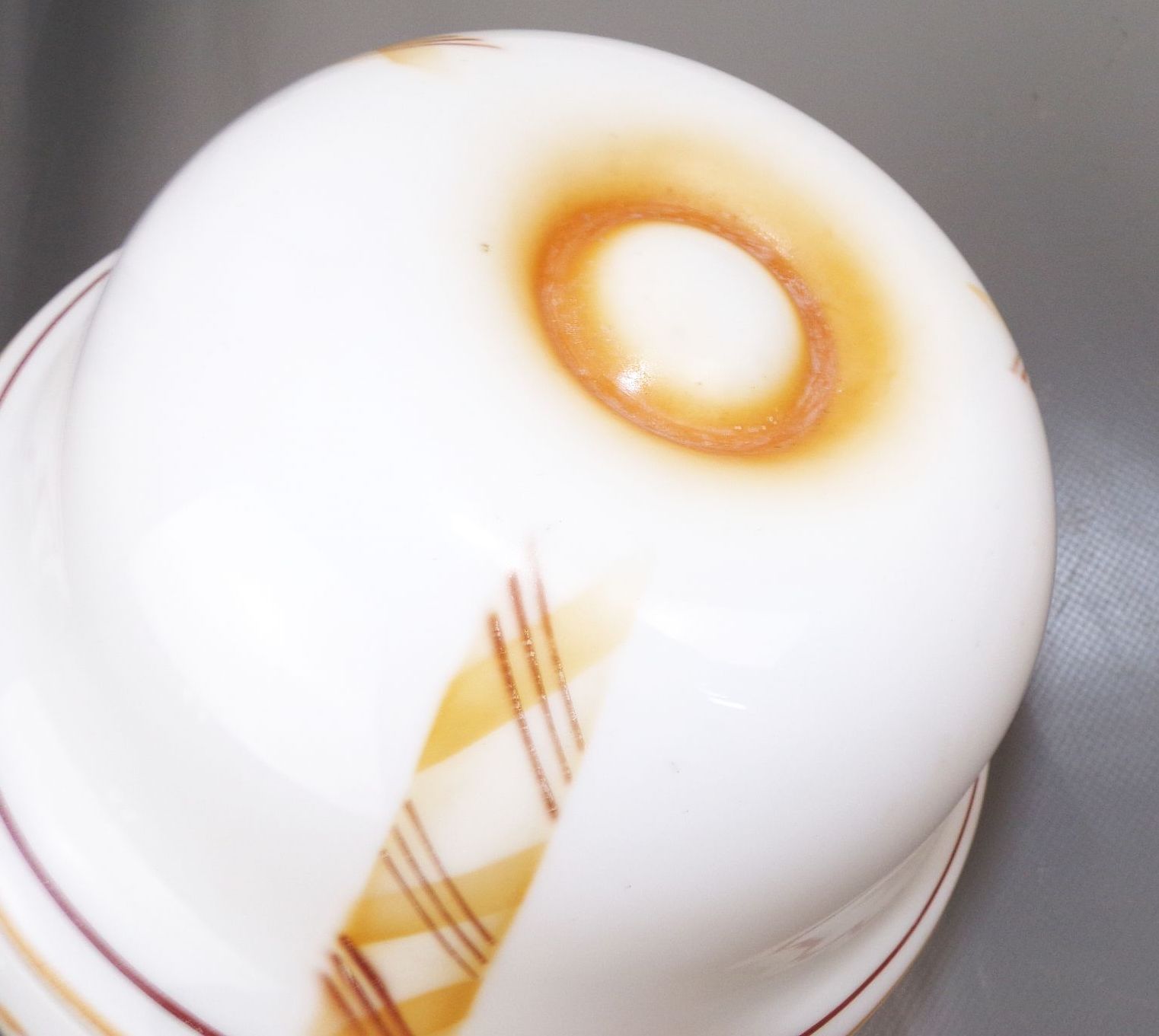 Alter Glas Lampenschirm Ersatzschirm Weiss Braun E27 Glasleuchte Spritzdekor